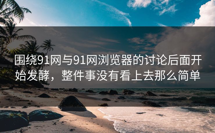 围绕91网与91网浏览器的讨论后面开始发酵，整件事没有看上去那么简单