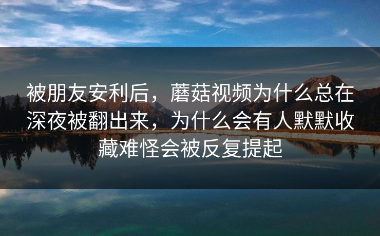 被朋友安利后，蘑菇视频为什么总在深夜被翻出来，为什么会有人默默收藏难怪会被反复提起