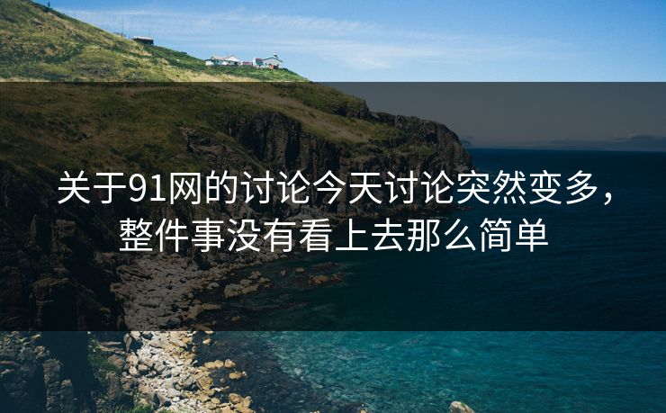 关于91网的讨论今天讨论突然变多，整件事没有看上去那么简单