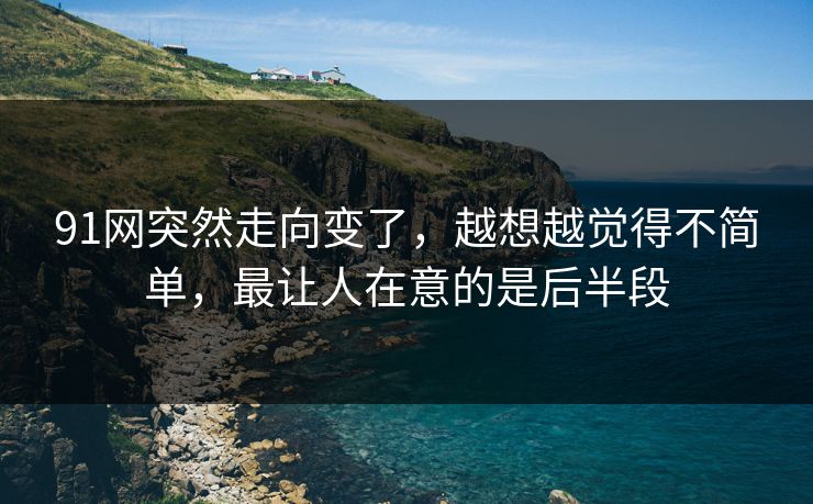 91网突然走向变了，越想越觉得不简单，最让人在意的是后半段